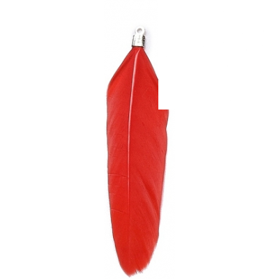 Pendentif en plumes d'oie rouge (1 pce)
